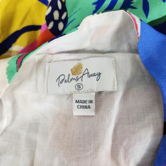 Palms Away Tropical Maxi Dress Oversize Dolman Sleeves Sz S CRUISE VACATION Beac - Picture 12 of 16